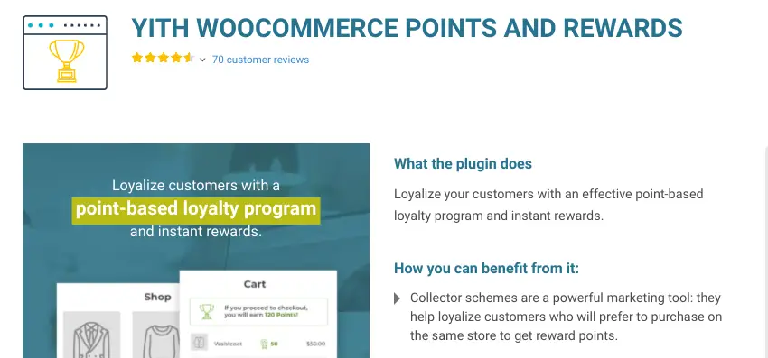 Le plugin YITH Commerce Points and Rewards.