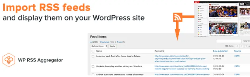 Le plugin WordPress WP RSS Aggregator.