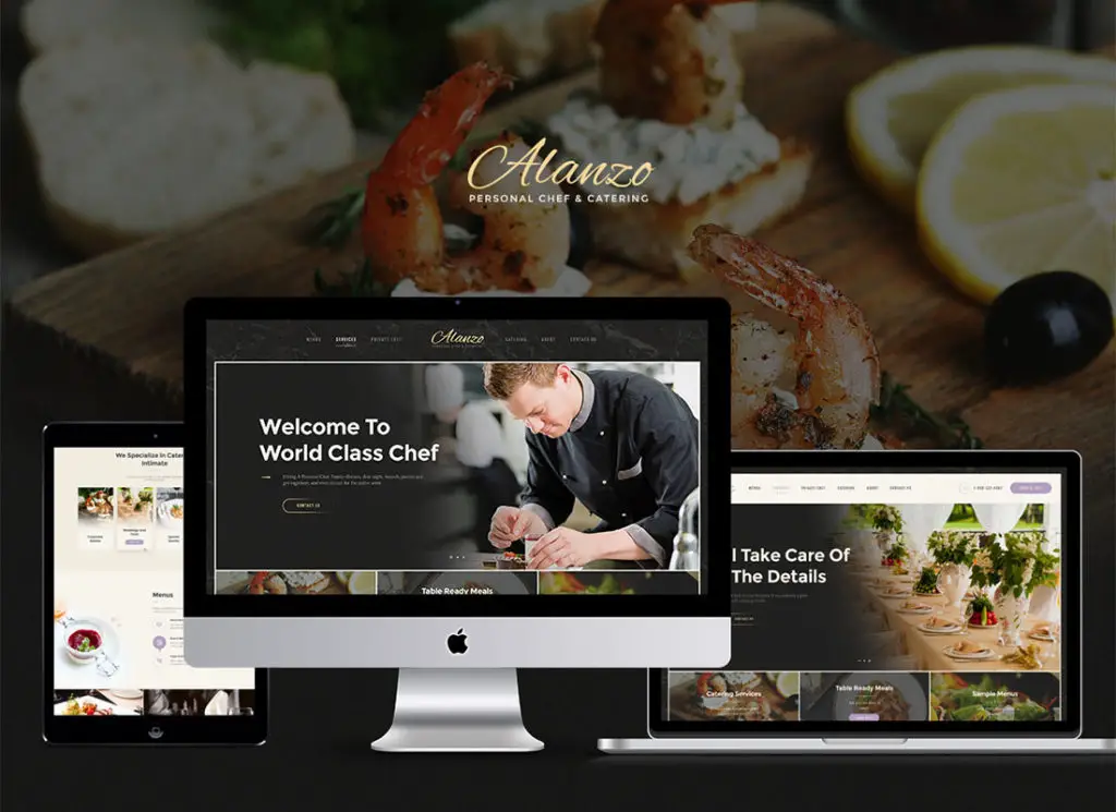 Alanzo |  Thème WordPress de l'événement Personal Chef & Wedding Catering Event