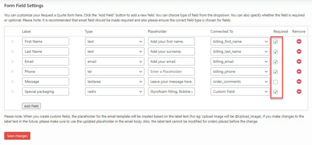 Comment intégrer et personnaliser un formulaire de demande de devis pour WordPress et WooCommerce 12