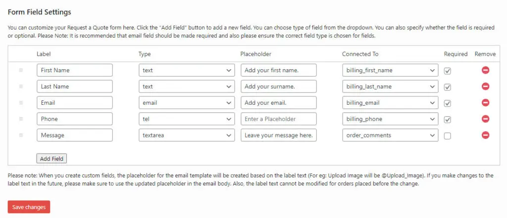 Comment intégrer et personnaliser un formulaire de demande de devis pour WordPress et WooCommerce 6