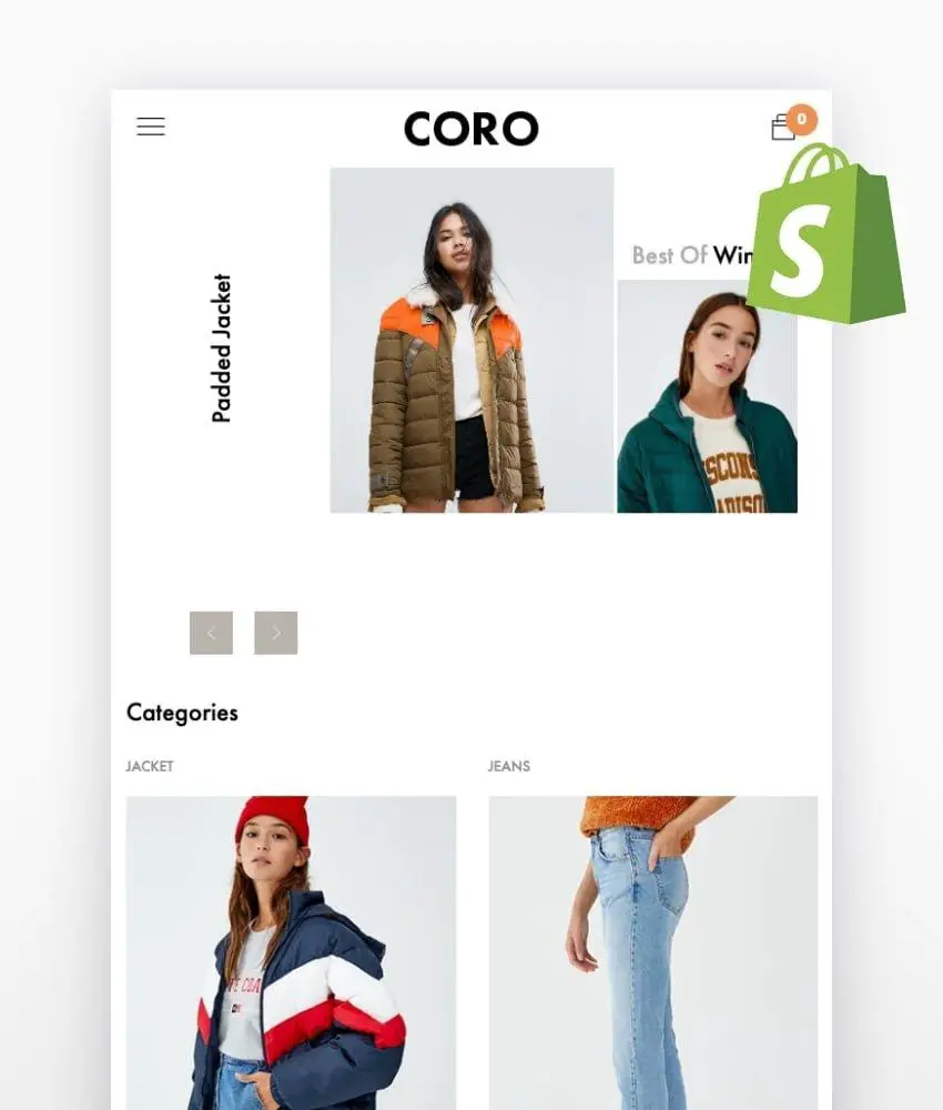 CORO - Thèmes de vêtements Shopify de mode minimaliste et épuré
