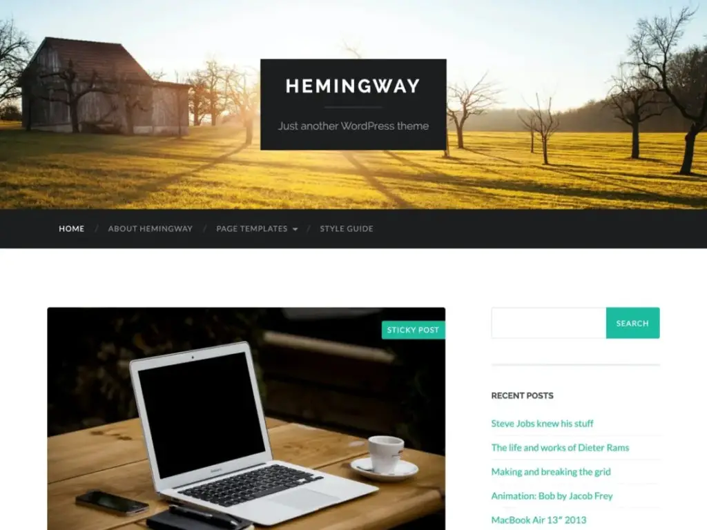 Hemingway - Thème WordPress