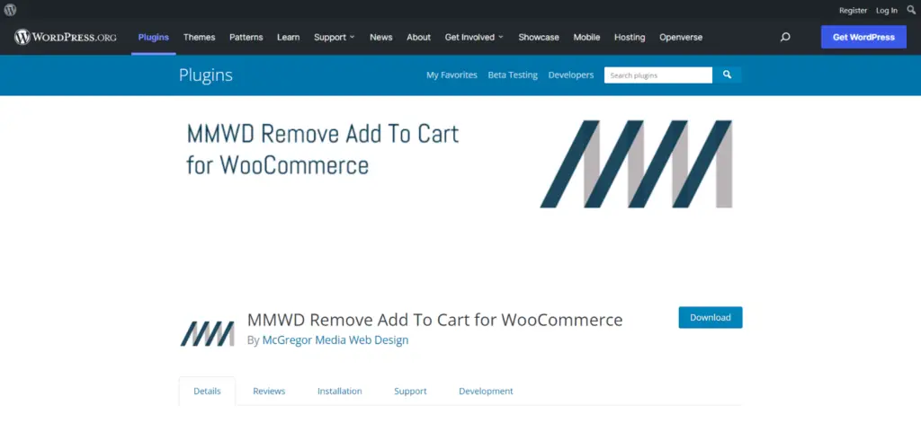 MMWD Supprimer le plugin Ajouter au panier pour WooCommerce