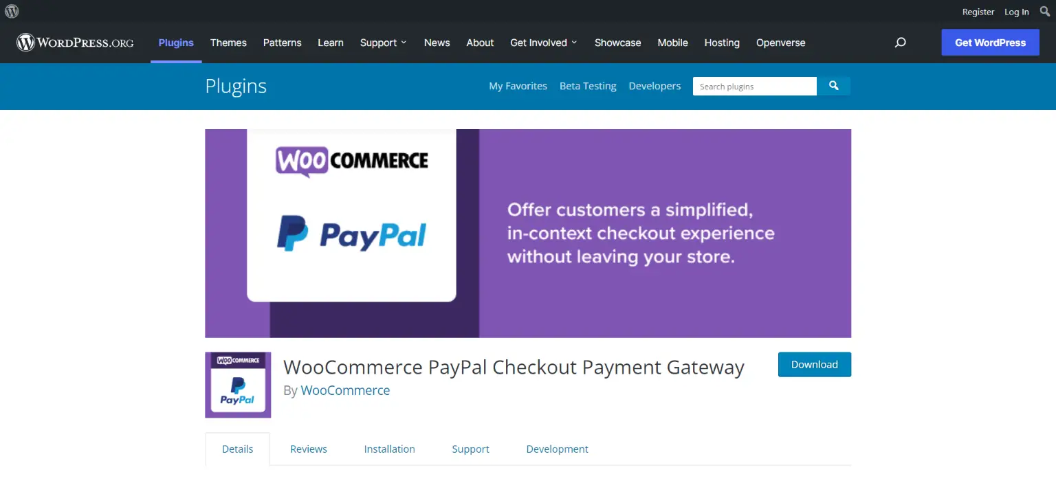 Paiement PayPal par le plug-in WooCommerce