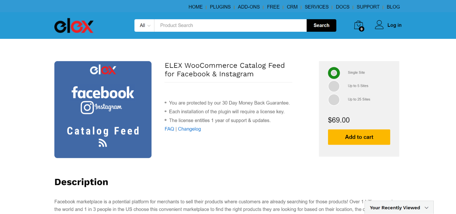 Flux de catalogue ELEX WooCommerce pour plugin Facebook et Instagram