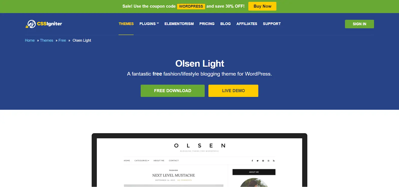 Thème Lumière Olsen
