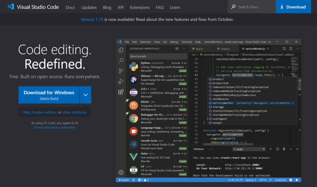 Outil de développement Web final Visual Code Studio