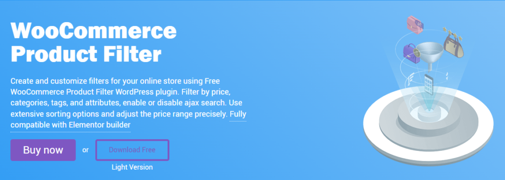 Page d'accueil du filtre de produits WooCommerce