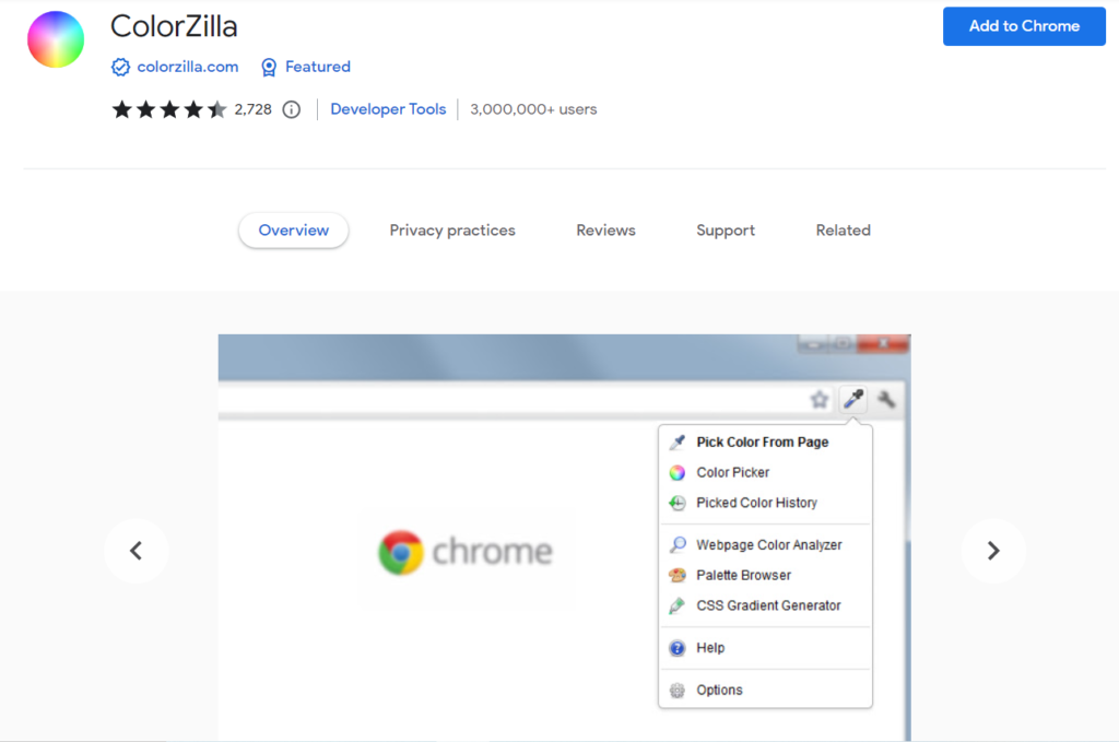 ColorZilla pour Google Chrome