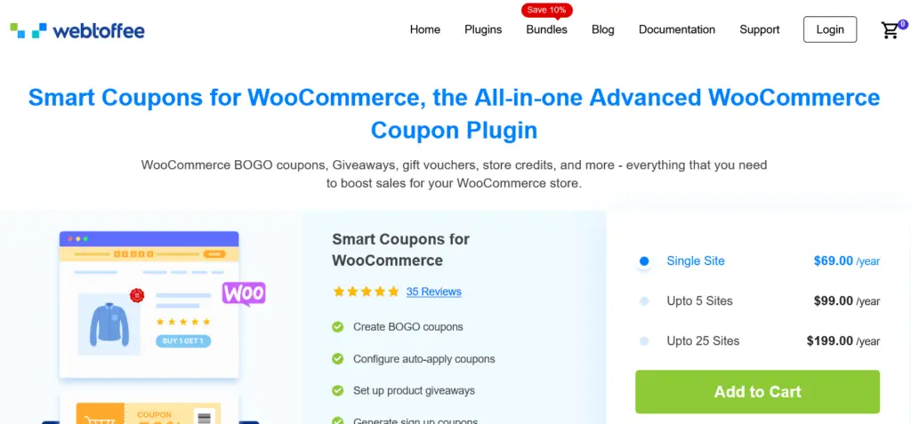 Coupons intelligents WebToffee pour WooCommerce 