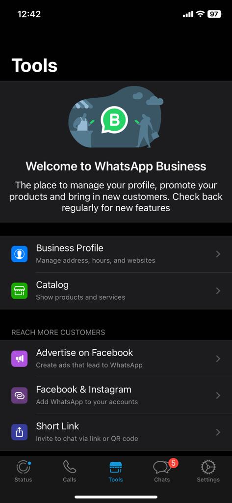 Lien entreprise Facebook WhatsApp