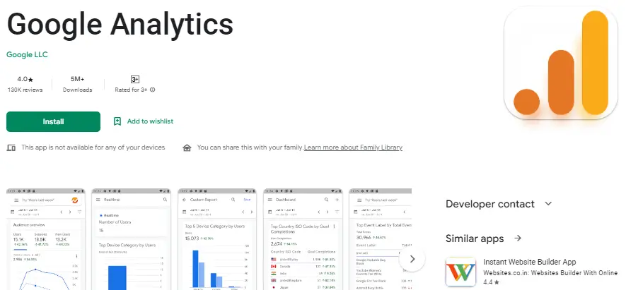 Google Analytics pour Android