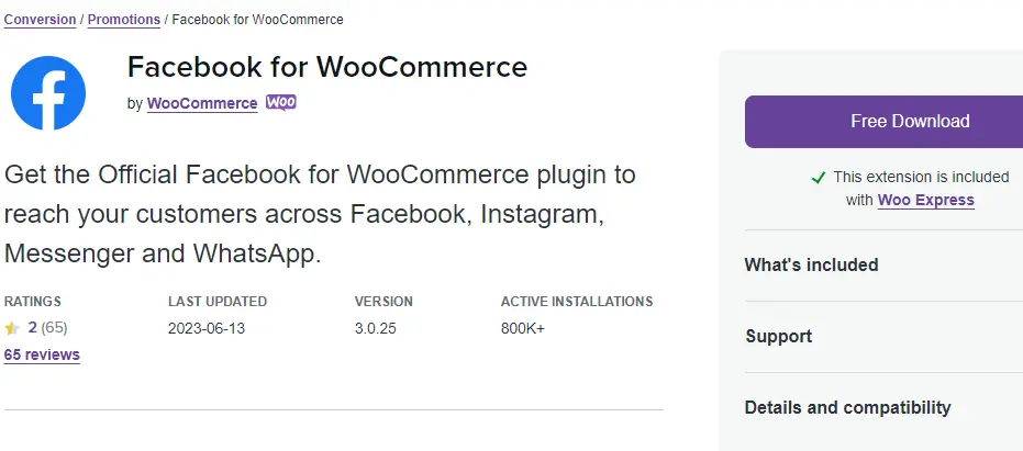 Facebook pour WooCommerce
