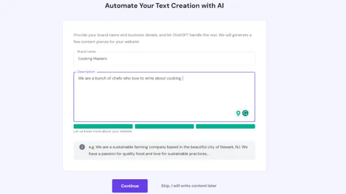 Créez du texte automatisé avec l'IA