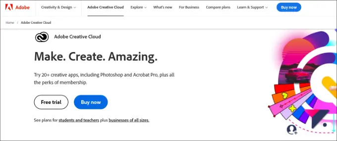 Inscrivez-vous à Adobe Creative Cloud
