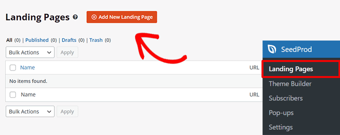 Créer une nouvelle page de destination dans SeedProd