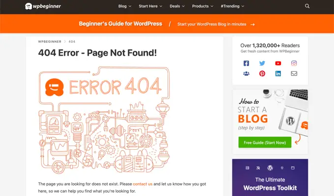 Exemple de 404 pages