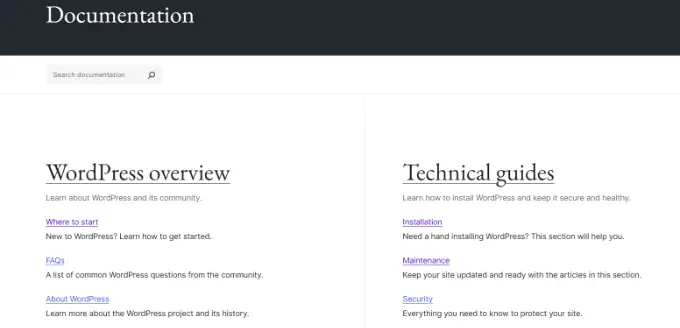 Documentation WordPress