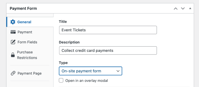 Formulaire de paiement des billets d'événements