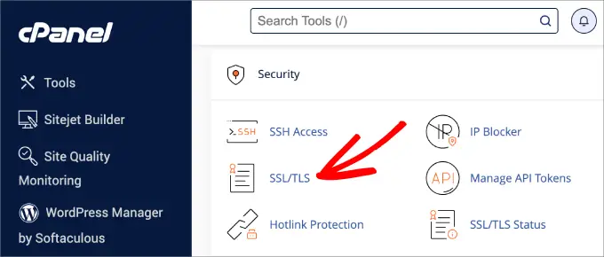 SSLTLS dans cpanel