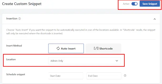 Emplacement du code de chargement