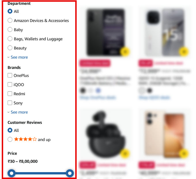Exemple d'Amazon avec wpfilters