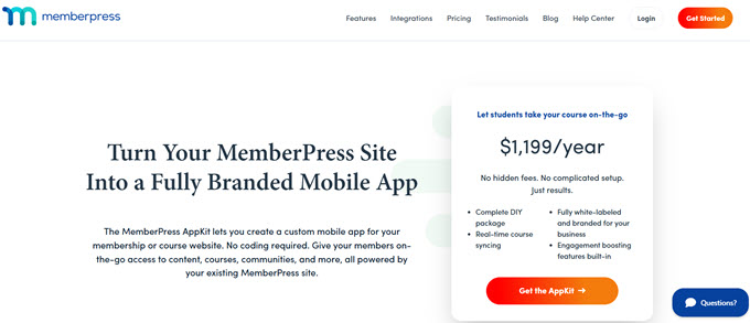 page d'accueil de l'appkit