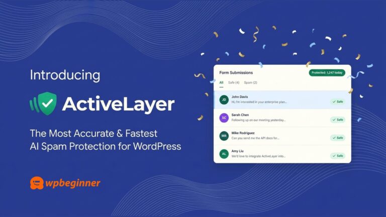Présentation d'ActiveLayer : protection anti-spam basée sur l'IA pour WordPress 1