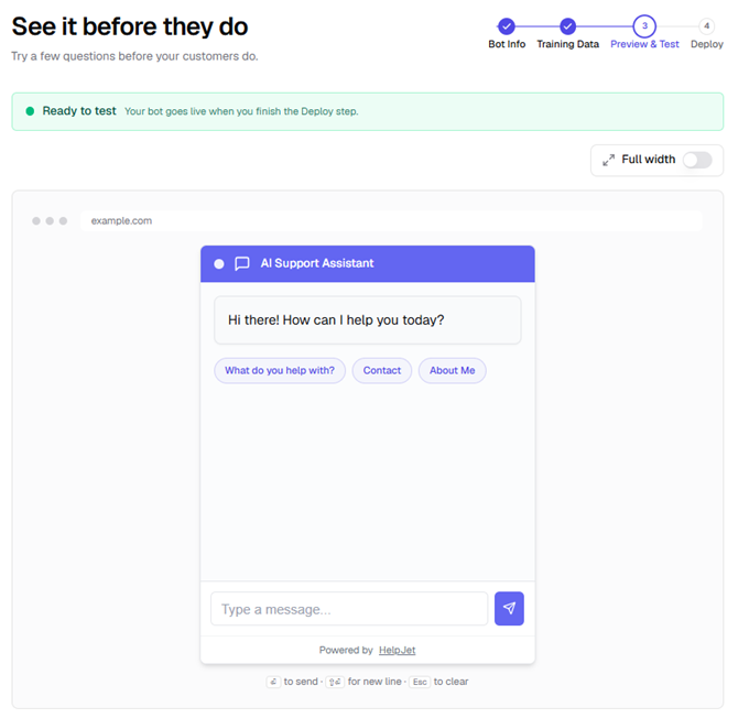 helpjet prêt à tester